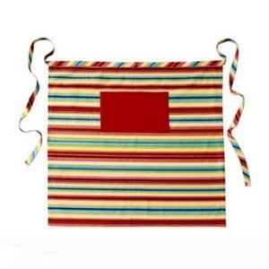 Fiesta Ware Half Apron Unisex One Size Adjustable Waist Ties Rainbow Stripes New